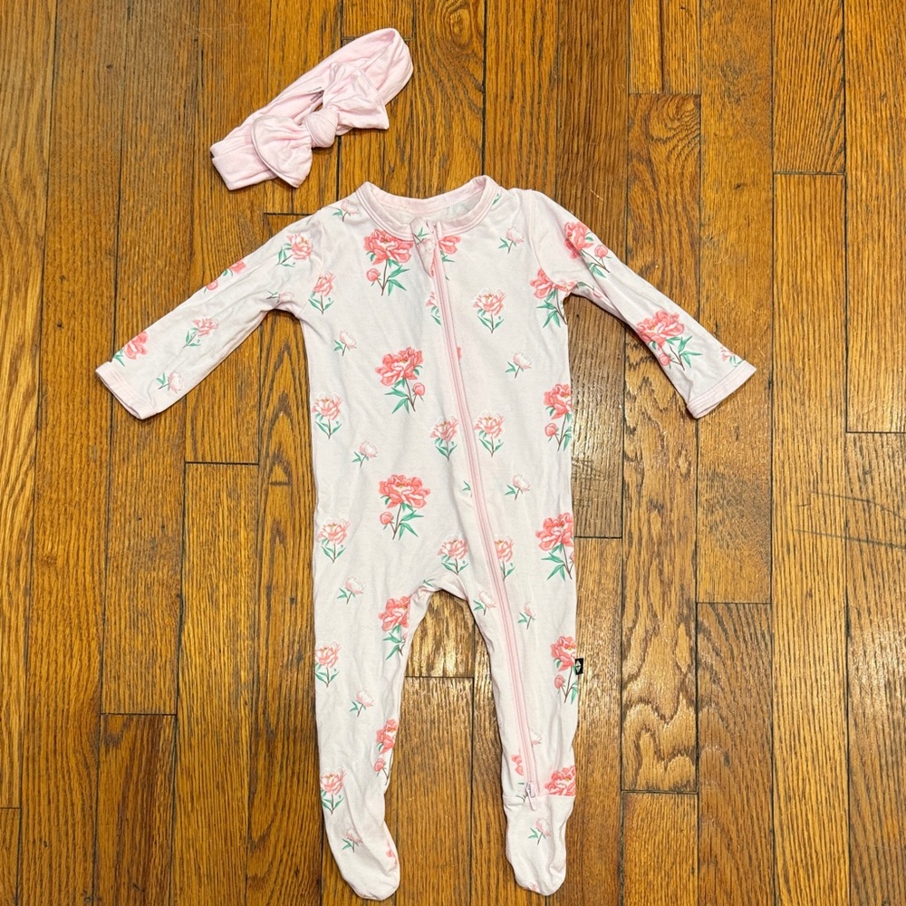 Kyte BABY Pink Floral Kids Footie